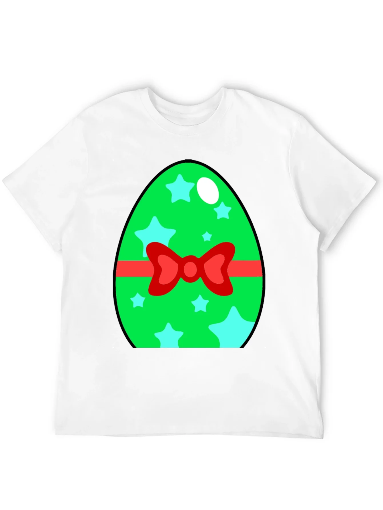 Easter Egg T-Shirt - Green Star Bow Tie