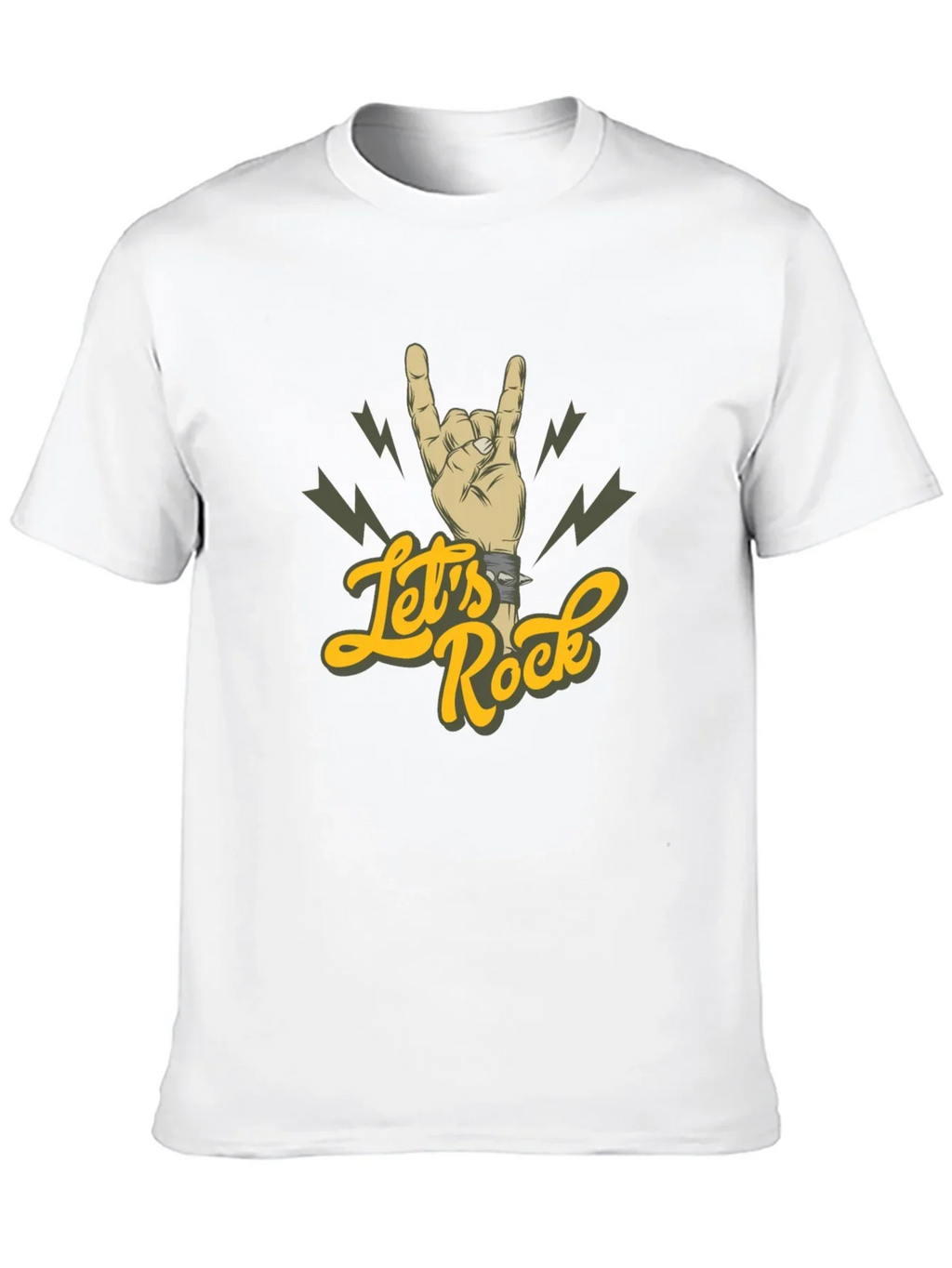 Lets Rock Hand Gesture Graphic Tee